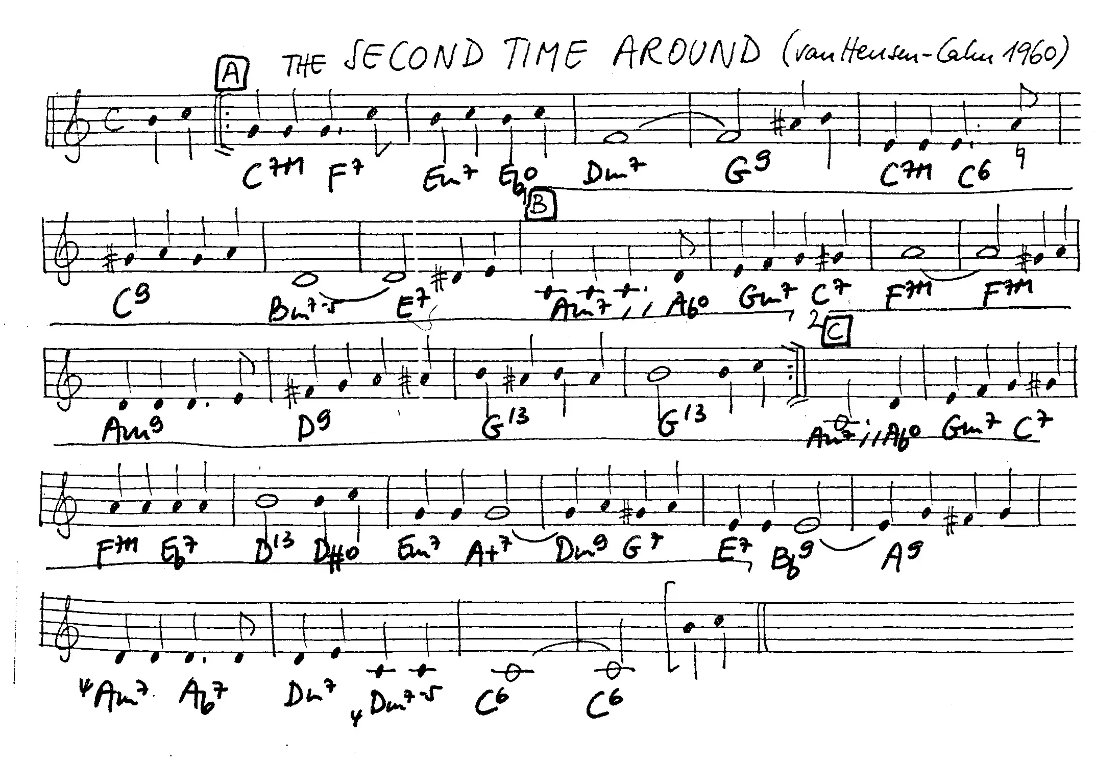 the second time around free jazz leadsheet - Courtesy of the Jungle Jazz Band